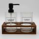 Wooden & Glass Bathroom Set 3 Pcs